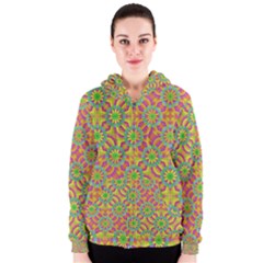 Modern Colorful Geometric Women s Zipper Hoodie