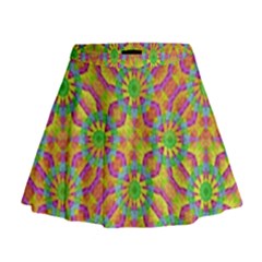 Modern Colorful Geometric Mini Flare Skirt