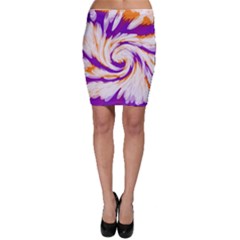 Tie Dye Purple Orange Abstract Swirl Bodycon Skirt by BrightVibesDesign