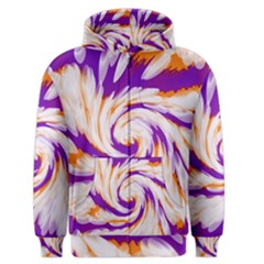 Tie Dye Purple Orange Abstract Swirl Men s Zipper Hoodie