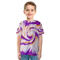 Tie Dye Purple Orange Abstract Swirl Kid s Sport Mesh Tee