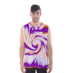 Tie Dye Purple Orange Abstract Swirl Men s Basketball Tank Top by BrightVibesDesign