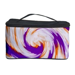 Tie Dye Purple Orange Abstract Swirl Cosmetic Storage Case by BrightVibesDesign