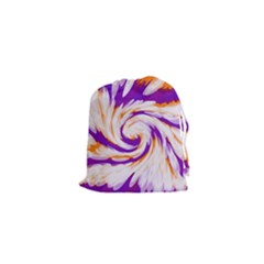 Tie Dye Purple Orange Abstract Swirl Drawstring Pouches (xs) 