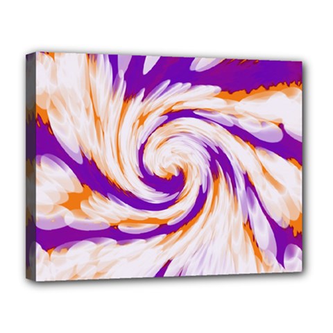 Tie Dye Purple Orange Abstract Swirl Canvas 14  X 11  by BrightVibesDesign