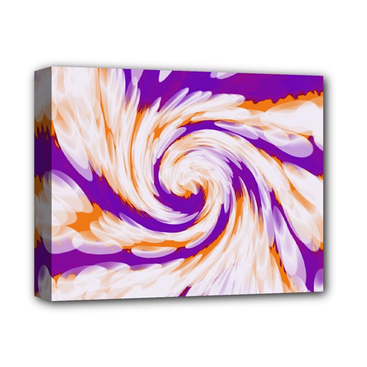 Tie Dye Purple Orange Abstract Swirl Deluxe Canvas 14  x 11 