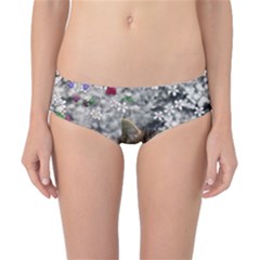 Emma In Flowers I, Little Gray Tabby Kitty Cat Classic Bikini Bottoms by DianeClancy