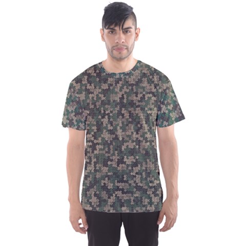 Jungle Camo Pattern Men s Sport Mesh Tee by Bermudezyns