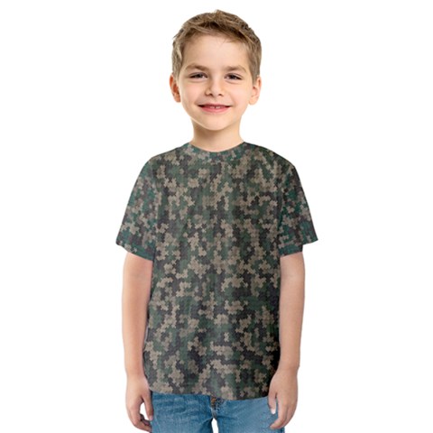 Jungle Camo Pattern Kid s Sport Mesh Tee by Bermudezyns