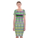 Colorful Zigzag Pattern Classic Short Sleeve Midi Dress View1