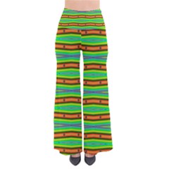 Bright Green Orange Lines Stripes Pants