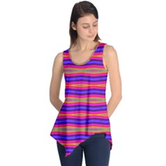 Bright Pink Purple Lines Stripes Sleeveless Tunic