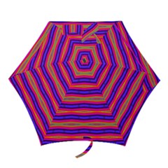 Bright Pink Purple Lines Stripes Mini Folding Umbrellas