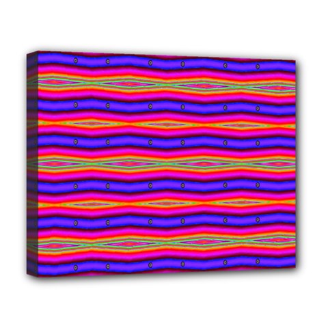 Bright Pink Purple Lines Stripes Deluxe Canvas 20  X 16   by BrightVibesDesign