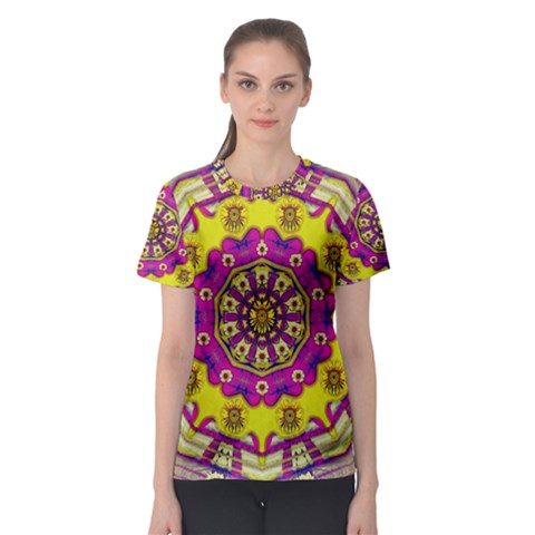 Celebrating Summer In Soul And Mind Mandala Style Women s Sport Mesh Tee by pepitasart