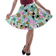 Colorful Dotted Abstract Background Copy A-line Skater Skirt by LisaGuenDesign