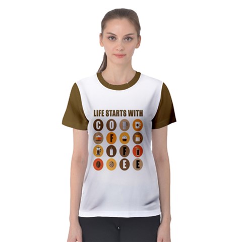 Life Starts With Coffee Women s Sport Mesh Tee by Contest2305378