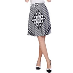 Geometric Pattern Vector Illustration Myxk9m   A-Line Skirt