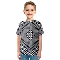 Geometric Pattern Vector Illustration Myxk9m   Kid s Sport Mesh Tee