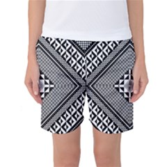 Geometric Pattern Vector Illustration Myxk9m   Women s Basketball Shorts by dsgbrand