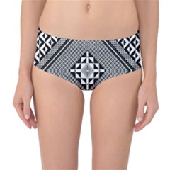 Geometric Pattern Vector Illustration Myxk9m   Mid-waist Bikini Bottoms by dsgbrand