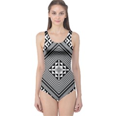 Geometric Pattern Vector Illustration Myxk9m   One Piece Swimsuit by dsgbrand