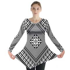 Geometric Pattern Vector Illustration Myxk9m   Long Sleeve Tunic  by dsgbrand