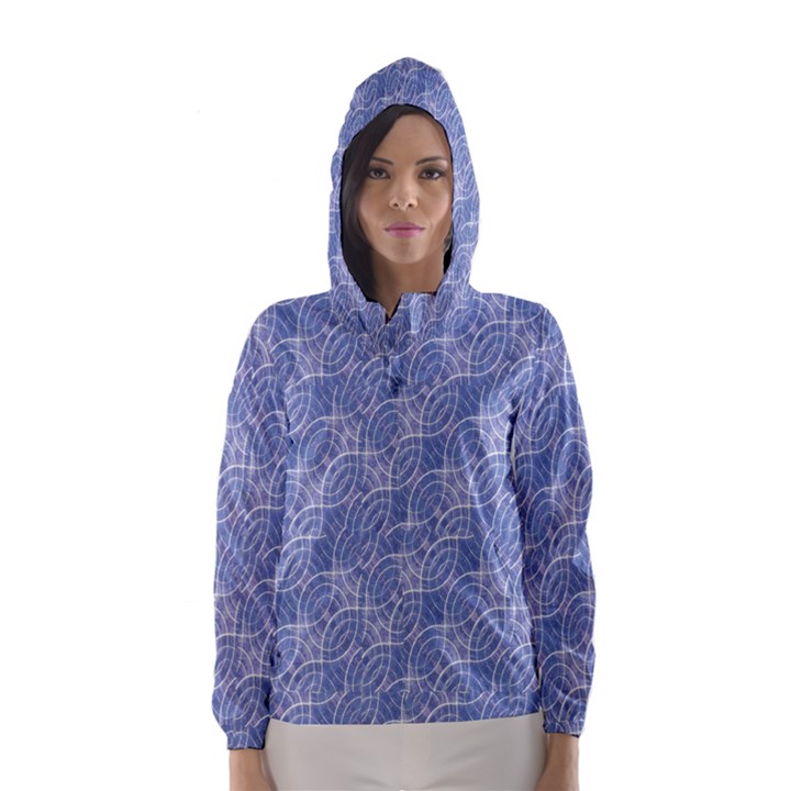 Modern Abstract Geometric Hooded Wind Breaker (Women)