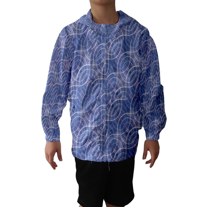 Modern Abstract Geometric Hooded Wind Breaker (Kids)