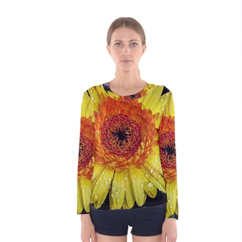 Yellow Flower Close Up Women s Long Sleeve Tee by MichaelMoriartyPhotography