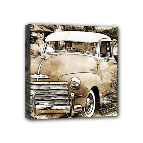 Vintage Chevrolet Pick Up Truck Mini Canvas 4  X 4 