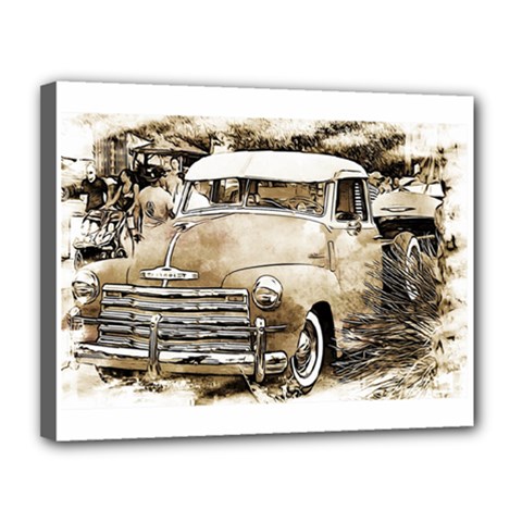 Vintage Chevrolet Pick up Truck Canvas 14  x 11 