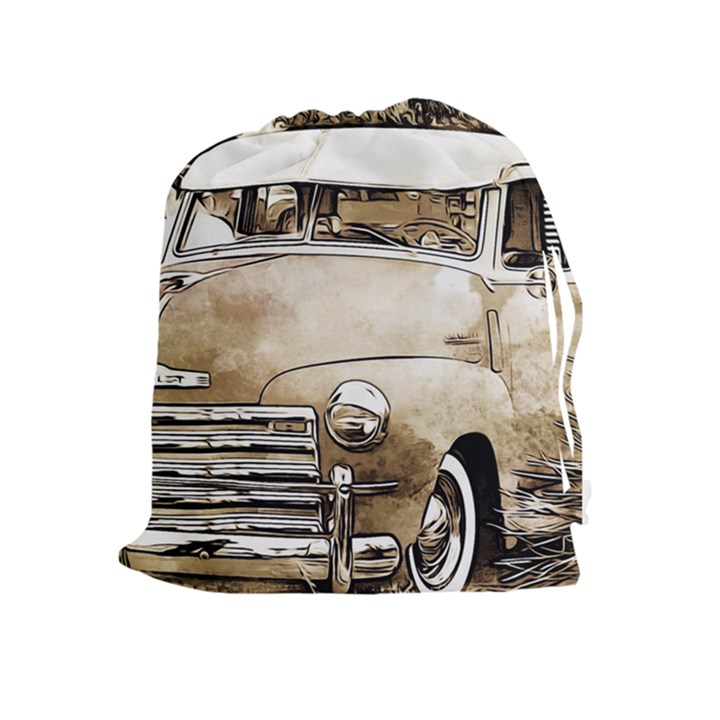 Vintage Chevrolet Pick up Truck Drawstring Pouches (Extra Large)