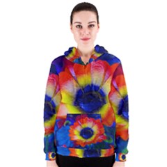 Tie Dye Flower Women s Zipper Hoodie by MichaelMoriartyPhotography