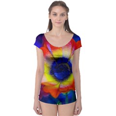 Tie Dye Flower Boyleg Leotard (ladies) by MichaelMoriartyPhotography