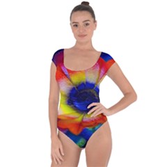 Tie Dye Flower Short Sleeve Leotard (ladies) by MichaelMoriartyPhotography