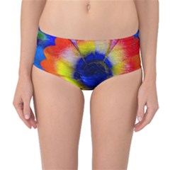 Tie Dye Flower Mid-waist Bikini Bottoms by MichaelMoriartyPhotography