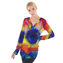 Tie Dye Flower Women s Tie Up Tee by MichaelMoriartyPhotography