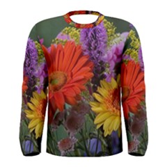 Colorful Flowers Men s Long Sleeve Tee