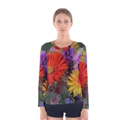 Colorful Flowers Women s Long Sleeve Tee