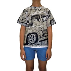 Old Ford Pick Up Truck  Kid s Short Sleeve Swimwear by MichaelMoriartyPhotography