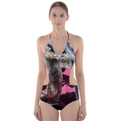 Skull And Bike Cut-out One Piece Swimsuit