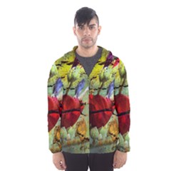 Rusty Globe Mallow Flower Hooded Wind Breaker (men)