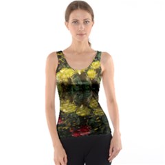 Cactus Flowers With Reflection Pool Tank Top by MichaelMoriartyPhotography