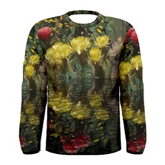 Cactus Flowers With Reflection Pool Men s Long Sleeve Tee