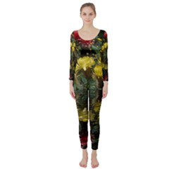 Cactus Flowers With Reflection Pool Long Sleeve Catsuit by MichaelMoriartyPhotography