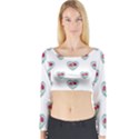 Love Ornate Motif Print Long Sleeve Crop Top View1