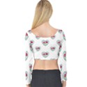 Love Ornate Motif Print Long Sleeve Crop Top View2