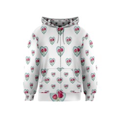 Love Ornate Motif Print Kids  Zipper Hoodie