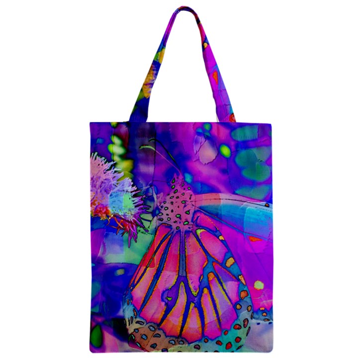 Psychedelic Butterfly Zipper Classic Tote Bag